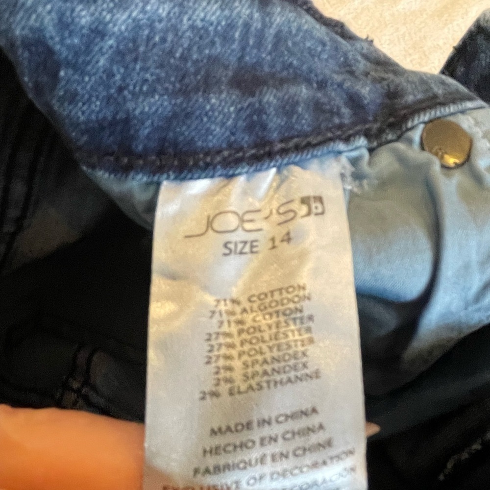 Joes girls size 14 dark wash straight skinny leg denim jeans tulip fringe bottom - Picture 11 of 14